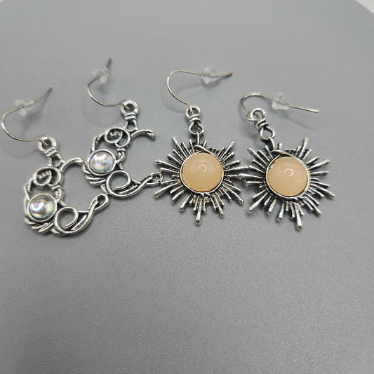 Sun & Moon Earring Set